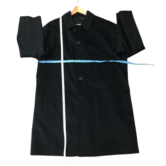 LORO PIANA BROOKS BROTHERS Long Overcoat Men's 48L Black 100% Wool Storm System - Picture 6 of 13